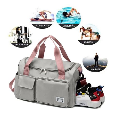 Bolsa Pequena Academia Feminina - Bolsa Academia Feminina Multifunção Sacola Viagem Esporte Exercicios ...