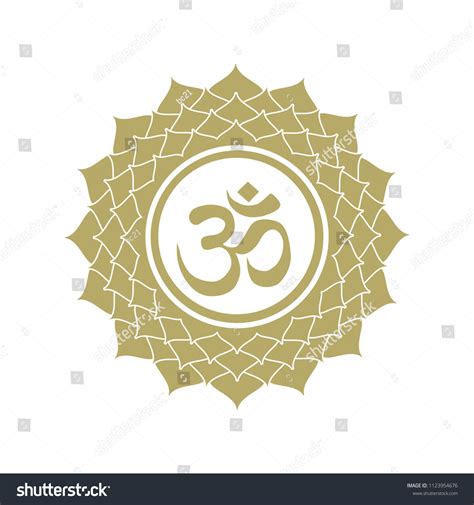 Stylized Gold Lotus Flower Om Symbol Stock Vector Royalty Free