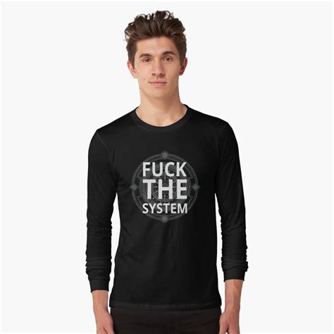 Fuck The System Black Typography Text Protest Design T Shirt By Thecrossroad Redbubble