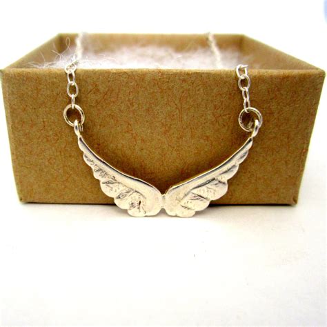 Angel Wing Necklace / Silver Angel Wing Necklace / Angel Wing - Etsy