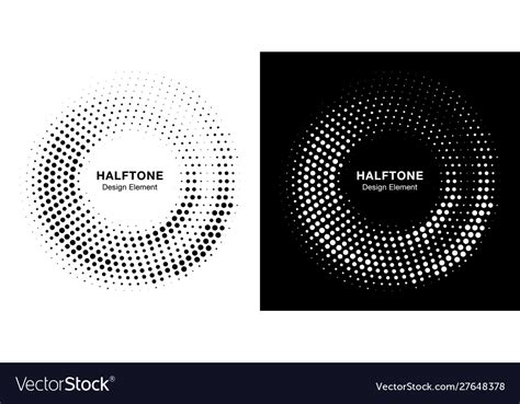 Halftone Circle Dots Frame Logo Royalty Free Vector Image