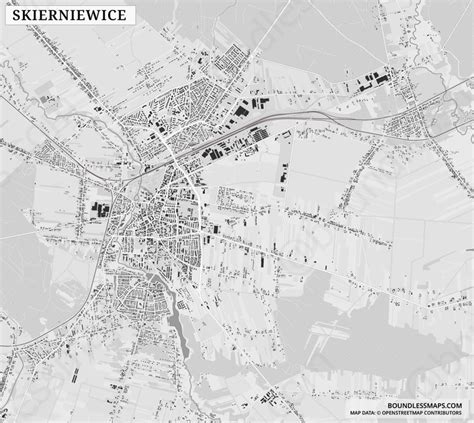 Skierniewice Figure Ground Vector Map Boundless Maps