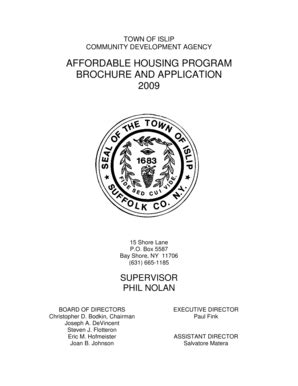 Fillable Online Islipcda Affordable Housing Program Brochure And