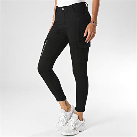 Girls Outfit Pantalon Cargo Slim Femme Dz387 Noir