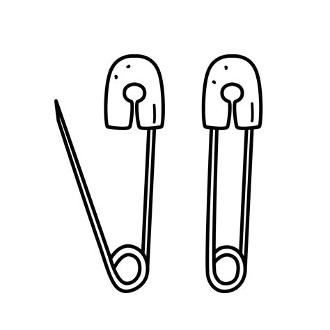 Safety Pin Coloring Page