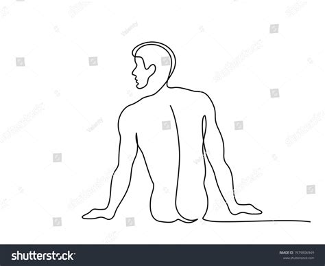 Sketch Man Torso Nude Man Sitting Stock Vector Royalty Free