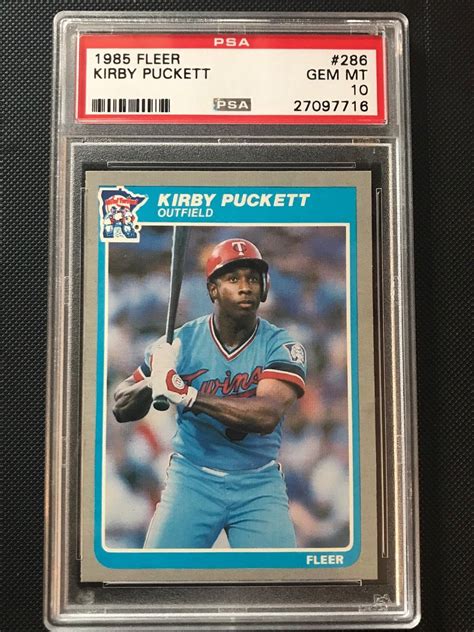 Kirby Puckett 1985 Fleer Rookie Card 286 PSA 10 PSA10 Cards Kirby