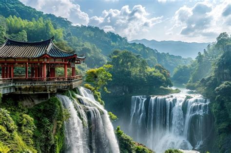 Premium Photo Shifen Waterfall Famous Nature Landscape Of Taiwan Shot