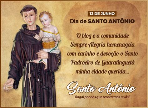 Dia de Santo Antônio 13 de Junho Sempre AlegriaSempre Alegria