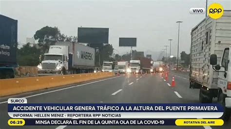 Gran Congestión Vehicular En La Panamericana Sur Por Accidente A La