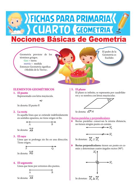 Nociones B Sicas De Geometr A Para Cuarto De Primaria Elementos