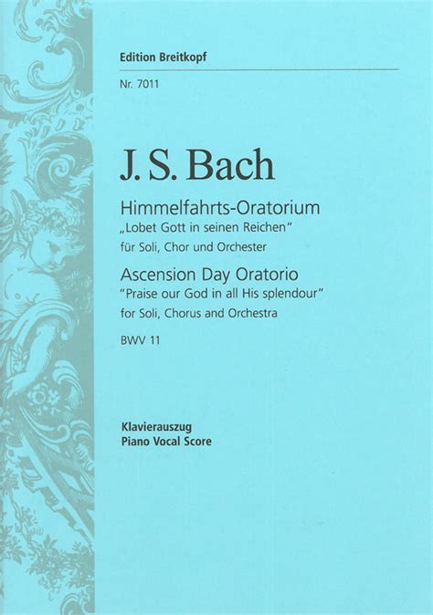 Bach Himmelfahrts Oratorium Bwv Breitkopf H Rtel