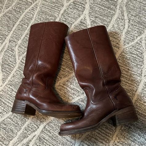 Size Dark Brown Vintage Frye Campus Boots Used Depop