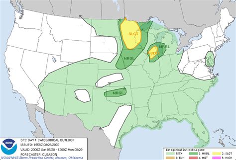 Storm Prediction Center Aug 28 2022 2000 UTC Day 1 Convective Outlook