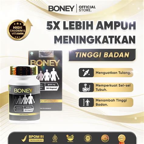 Jual Boney Kapsul Peninggi Herbal Naik Cm Bantu Tinggiin Badan