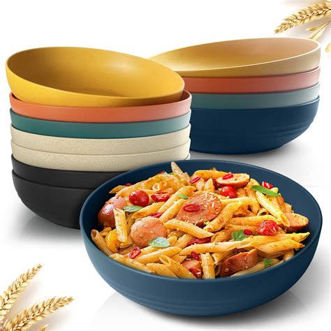 Amazon Teivio Large Plastic Pasta Bowls Salad Bowls Reusable