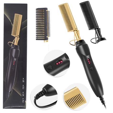 Electric Straight Hair Curling Comb Dry Wet Dual Purpose Copper Comb Cjdropshipping