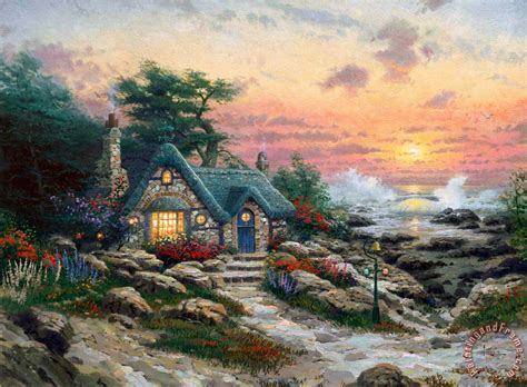 Thomas Kinkade Cottage by The Sea painting - Cottage by The Sea print for sale