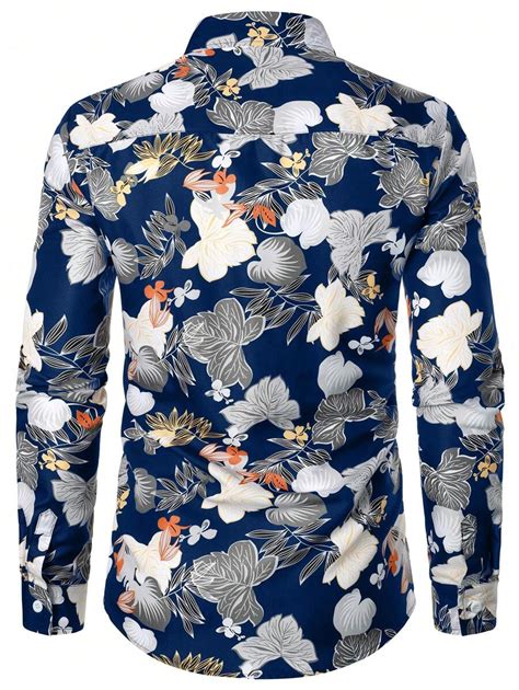 Men Floral Print Button Up Shirt Shein Usa