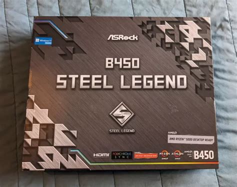 ASROCK B450 STEEL Legend AMD Socket AM4 Motherboard Boxed Barely Used