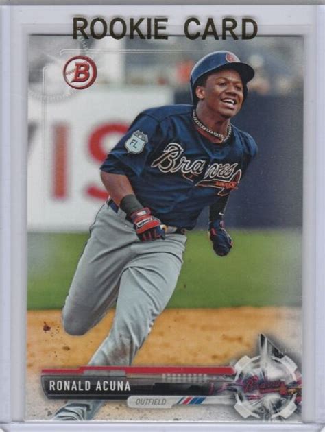 Ronald Acuna Jr Rookie Card Bowman Atlanta Braves Baseball Red