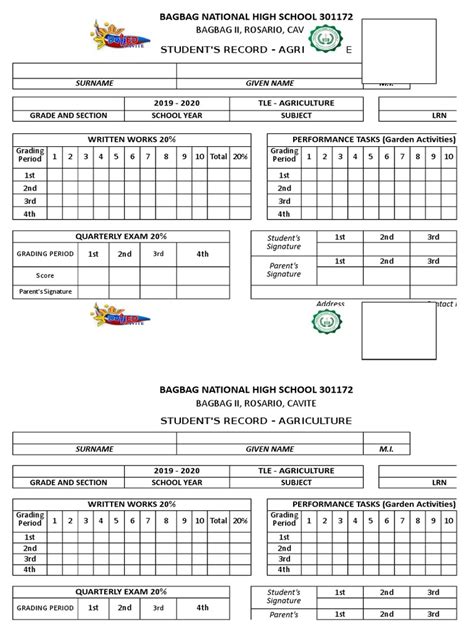 Class Card Pdf Learning