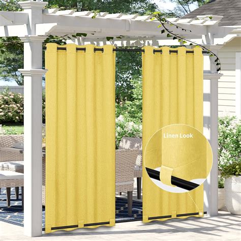 Amazon Easy Going Linen Look Outdoor Curtains Waterproof Windproof