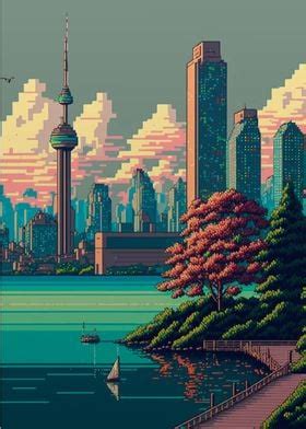 Toronto Pixel Art Poster By M Art Displate