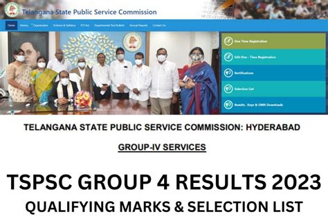 Tspsc Group 4 Results 2023 Cut Off Marks Merit List