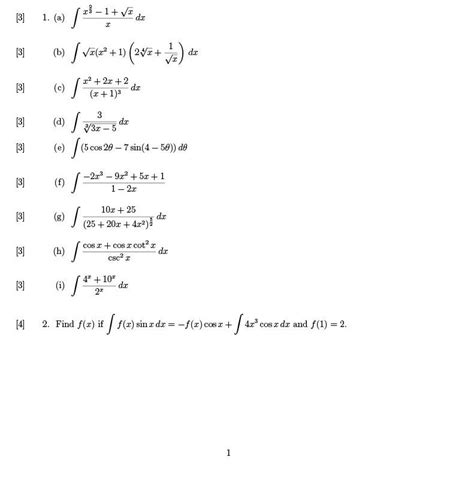 Solved 3 1 A ∫xx32−1xdx 3 B ∫xx2124xx1dx 3