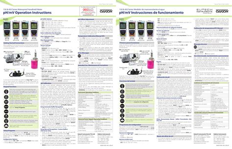 Oakton 150 450 PH MV Meter Operation Instructions Ph