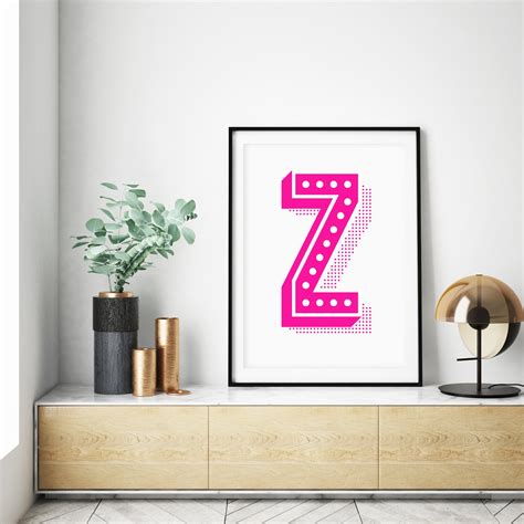 Z Letter Z Wall Art, Initial Wall Decor Print, Instant Digital Download ...