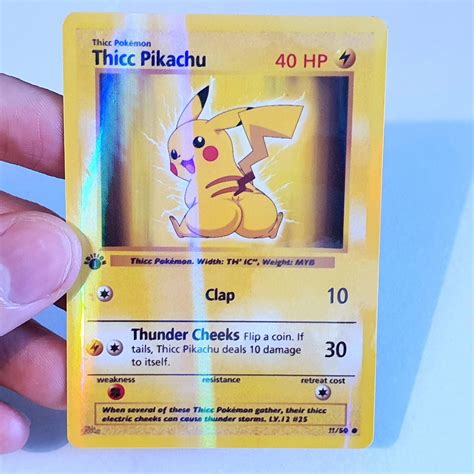 Thicc Pikachu Pokemon Card Printable Cards