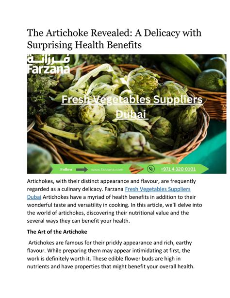 Ppt The Artichoke Revealed A Delicacy With Surprising Health Benefits Powerpoint Presentation