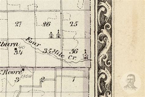 Vintage Jefferson County Il Map 1876 Old Illinois Map Etsy