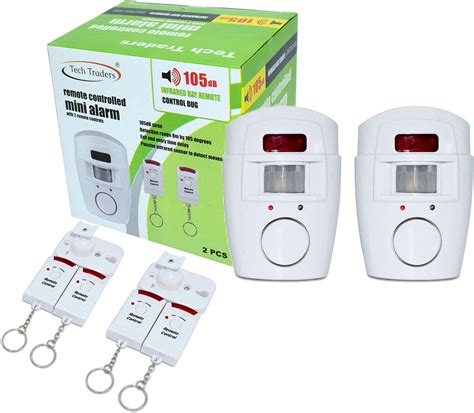 Tech Traders Wireless Pir Motion Sensor Alarm Remote Controls