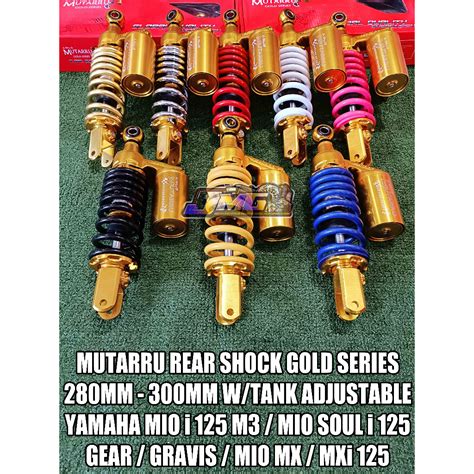 MUTARRU REAR SHOCK GOLD SERIES 280MM 300MM ADJUSTABLE YAMAHA MIO I 125