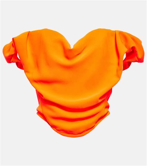 Vivienne Westwood Sunday Off Shoulder Crepe Corset Top In Orange Lyst