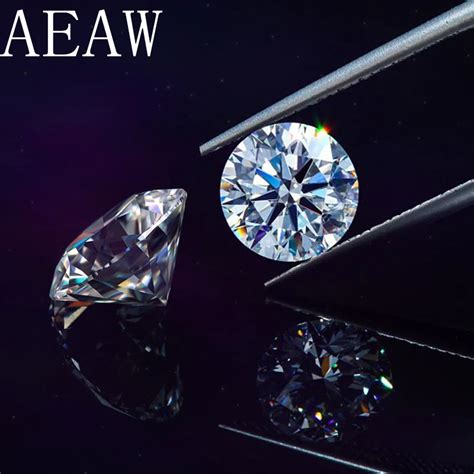 AEAW Round Brilliant Cut 0 5ct Carat 5mm D Color Moissanite Loose Stone