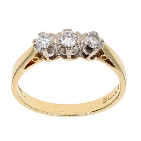 Ct Yellow Gold Diamond Trilogy Ring Ramsdens Jewellery