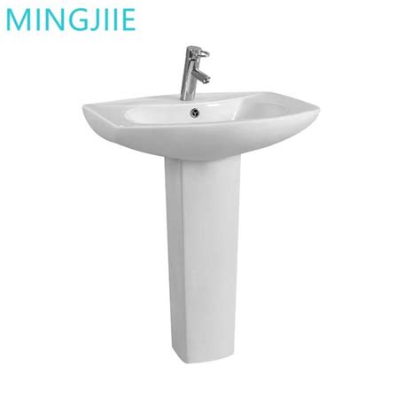 Modern Sanitary Ware Hotel Floor Standing Wash Basin White Ceramic