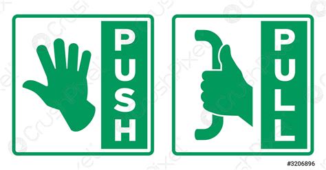 Push And Pull Doors Signs Stock Vector 3206896 Crushpixel