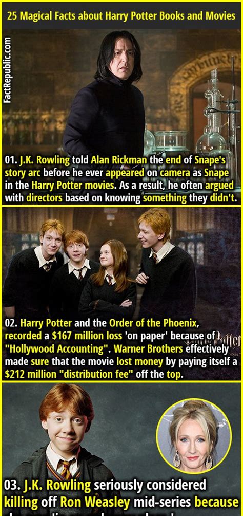 25 Magical Facts About Harry Potter Books And Movies Fact Republic