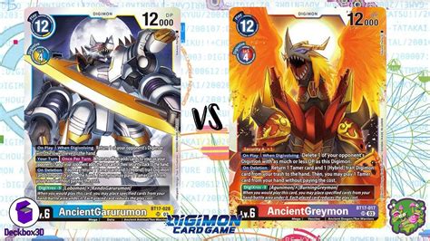 DIGIMON TCG AncientGarurumon Blue Vs AncientGreymon Red YouTube