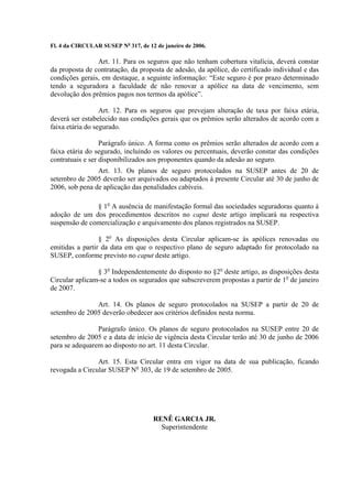 Circular SUSEP 317 dispõe sobre regras para planos coletivos de