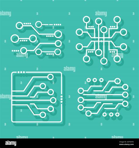 Electronic Circuits Four Icons Stock Vector Image Art Alamy