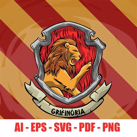 Arte Digital Vetor Hogwarts Grifinória Harry Potter Elo7