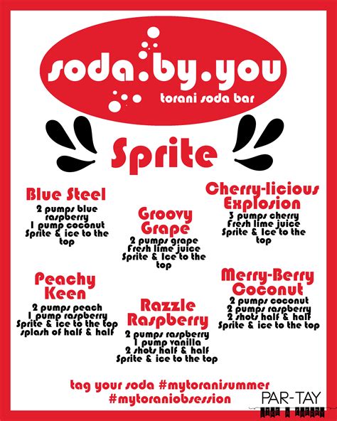 Soda Bar Menu Sprite Generic With Logo Party Like A Cherry