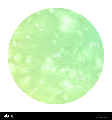 Green Hand Drawn Watercolor Circular Frame Background Texture With