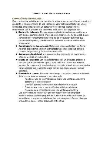 Tema 8 La Funcion De Operaciones Pdf